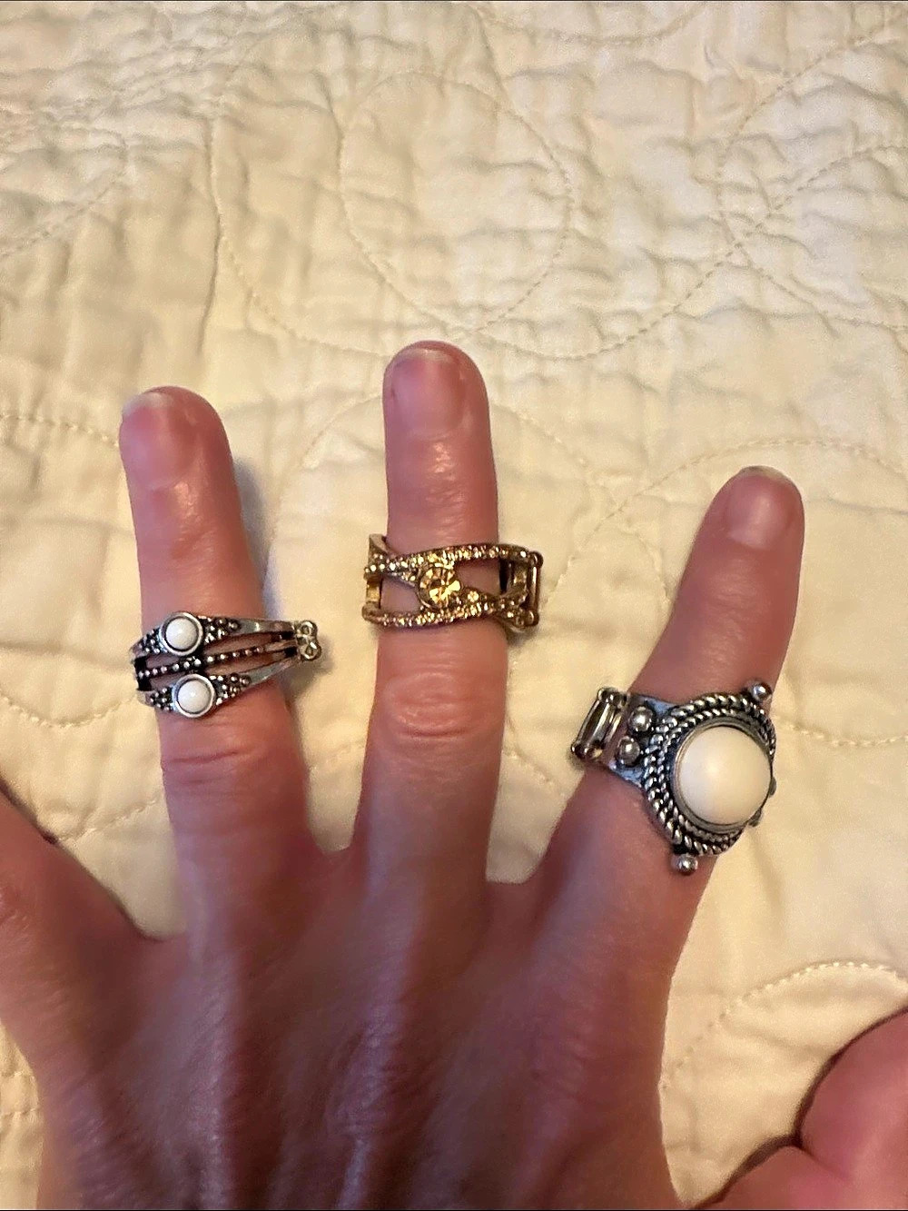 Mixed Metal Statement Rings Set